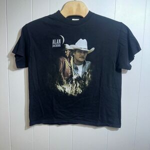Vintage Alan Jackson Tour 2003 T-Shirt Mens Large Black Tennessee River Cotton